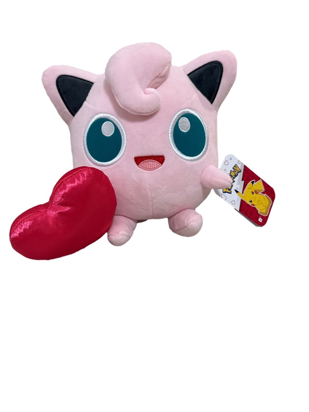 Pokemon Jigglypuff Pink Plush with Red Heart